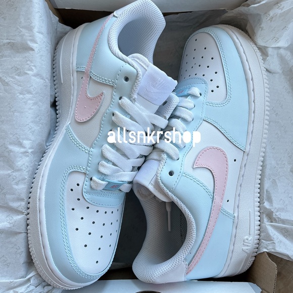 Custom air force 1 low baby blue pastel pink - Picture 5 of 6